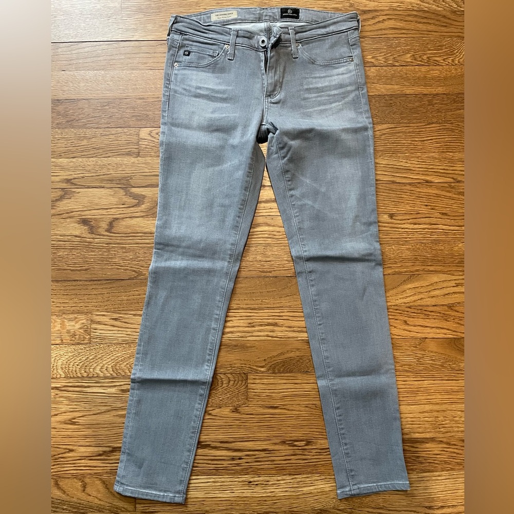 AG Adriano Goldschmied gray super skinny ankle jeans size 26